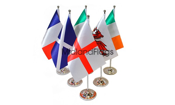 Six Nations Rugby - Satin Table Flag Pack